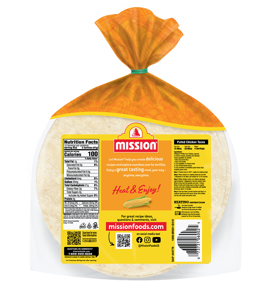 Low Calorie Yellow Corn Tortillas Mission Foods 41 OFF