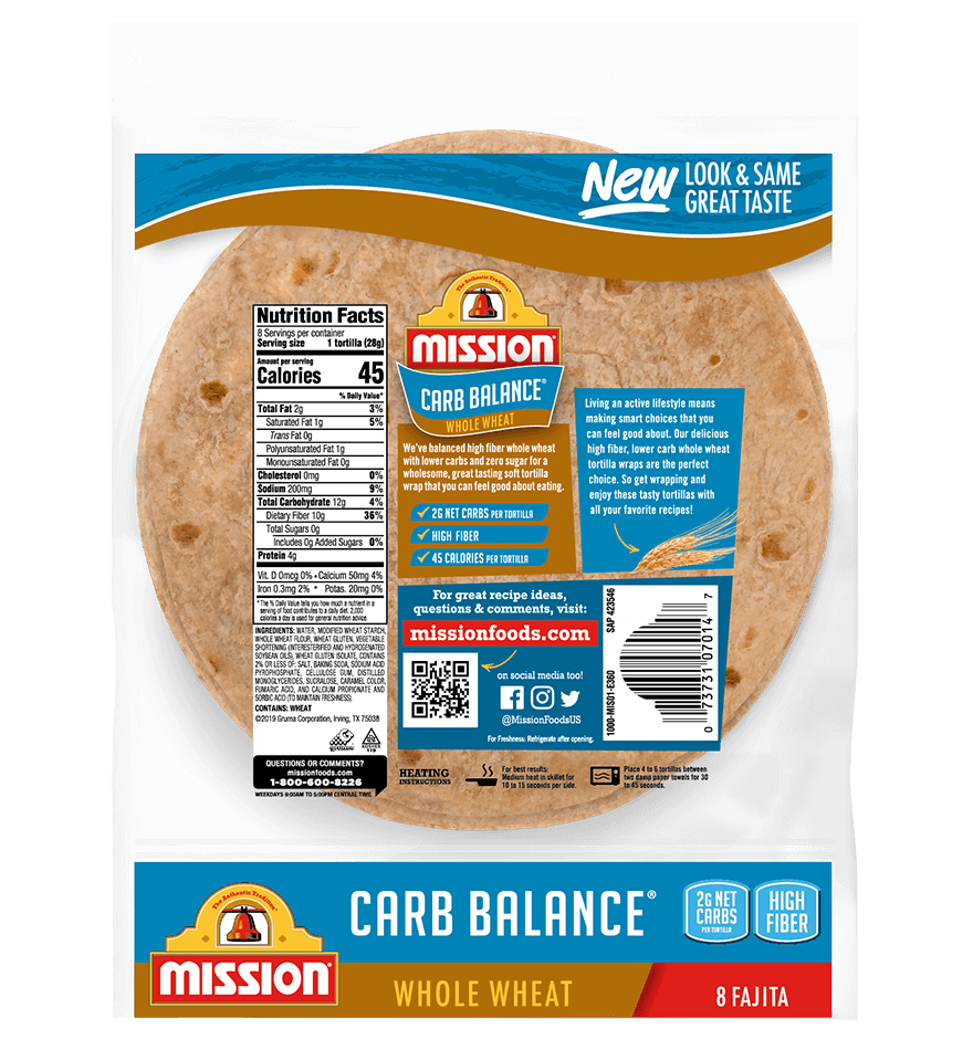 Carb Balance Fajita Whole Wheat Tortillas - Mission Foods