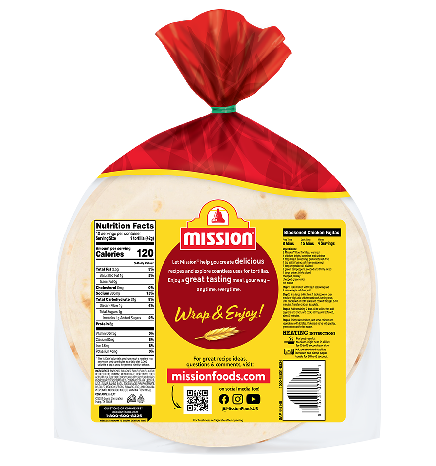 Fajita Grande Flour Tortillas - Mission Foods