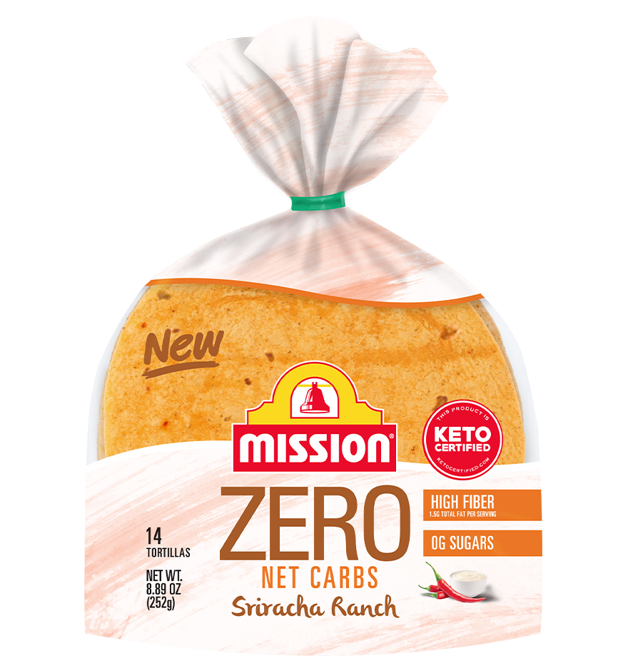 Zero Net Carbs Tortillas Sriracha Ranch Mission Foods 9116